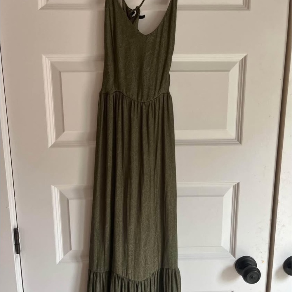 Elegant Olive Green Maxi Dress